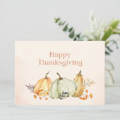 Waterverf Pompoenen en Foliage Thanksgiving Feestdagenkaart (Staand voorkant)