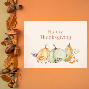 Waterverf Pompoenen en Foliage Thanksgiving Feestdagenkaart