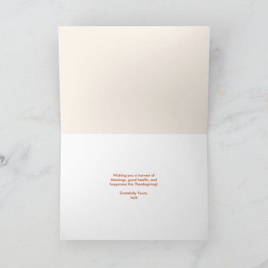 Waterverf Pompoenen en Foliage Thanksgiving Kaart (Binnen)