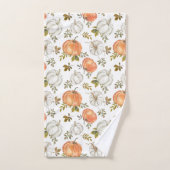 Waterverf pompoenen en gebladerte herfstpatroon bad handdoek (Handdoek)