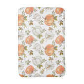 Waterverf pompoenen en gebladerte herfstpatroon badmat (Voorkant Verticaal)