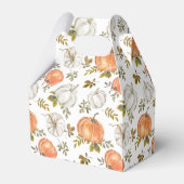 Waterverf pompoenen en gebladerte herfstpatroon bedankdoosjes (Achterkant)