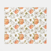 Waterverf pompoenen en gebladerte herfstpatroon fleece deken (Voorkant (Horizontaal))