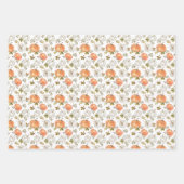 Waterverf pompoenen en gebladerte herfstpatroon inpakpapier vel (Voorkant 3)