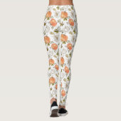 Waterverf pompoenen en gebladerte herfstpatroon leggings (Achterkant)