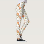 Waterverf pompoenen en gebladerte herfstpatroon leggings (Rechts)