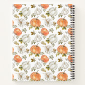 Waterverf pompoenen en gebladerte herfstpatroon notitieboek (Achterkant)