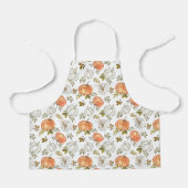 Waterverf pompoenen en gebladerte herfstpatroon schort (Voorkant)