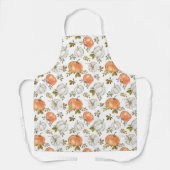 Waterverf pompoenen en gebladerte herfstpatroon schort (Voorkant)