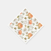 Waterverf pompoenen en gebladerte herfstpatroon servet (Hoek)