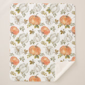 Waterverf pompoenen en gebladerte herfstpatroon sherpa deken (Voorkant)