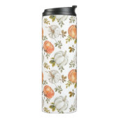 Waterverf pompoenen en gebladerte herfstpatroon thermosbeker (Gedraaid links)