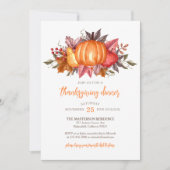 Waterverf pompoenen en herfstbladeren Thanksgiving Kaart (Voorkant)