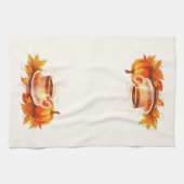 Waterverf Pompoenen en Koffie Theedoek (Horizontaal)