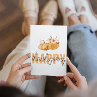 Waterverf Pompoenen en Oranje Happy Thanksgiving