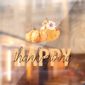 Waterverf Pompoenen en Oranje Happy Thanksgiving Raamsticker (Vel 2)