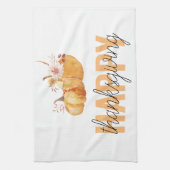 Waterverf Pompoenen en Oranje Happy Thanksgiving Theedoek (Verticaal)