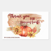 Waterverf Pompoenen en zonnebloemen Rechthoekige Sticker (Voorkant)