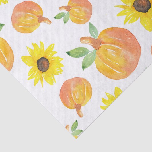 Waterverf pompoenen en zonnebloemen tissuepapier (Detail)