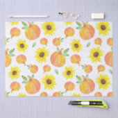 Waterverf pompoenen en zonnebloemen tissuepapier (Craft)