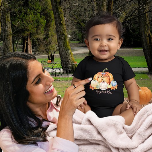 Waterverf Pompoenen Familie Lid Naam Quote Herfst Romper