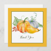 Waterverf pompoenen feestdagenkaart (Voorkant / Achterkant)