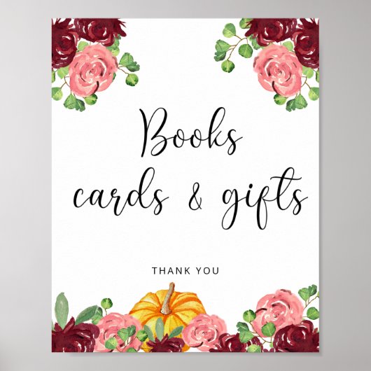 Waterverf pompoenen floranje kaarten en geschenken poster (Voorkant)