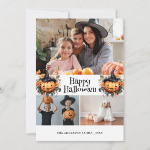 Waterverf pompoenen foto Happy Halloween Kaart