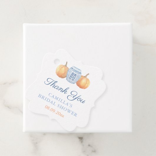 Waterverf Pompoenen Gemberpot Herfst Baby Shower Bedankjes Labels (In situ)