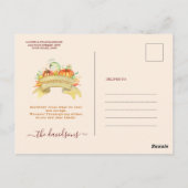 Waterverf Pompoenen Geven Dank Friendsgiving Briefkaart (Achterkant)