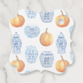 Waterverf Pompoenen Ginger Pot Herfst Baby Shower Bedankjes Labels (Achterkant)