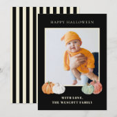 Waterverf Pompoenen Halloween Fotokaart Feestdagenkaart (Voorkant / Achterkant)