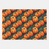 Waterverf pompoenen Halloween Wrapping Paper Pack (Voorkant 2)