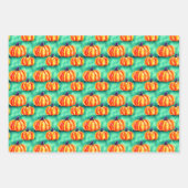 Waterverf pompoenen Halloween Wrapping Paper Pack (Voorkant)