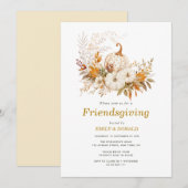 waterverf pompoenen herfst bladeren friendsgiving kaart (Voorkant / Achterkant)