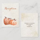 waterverf pompoenen herfst bruiloft receptie uitno informatiekaartje (Voorkant / Achterkant)