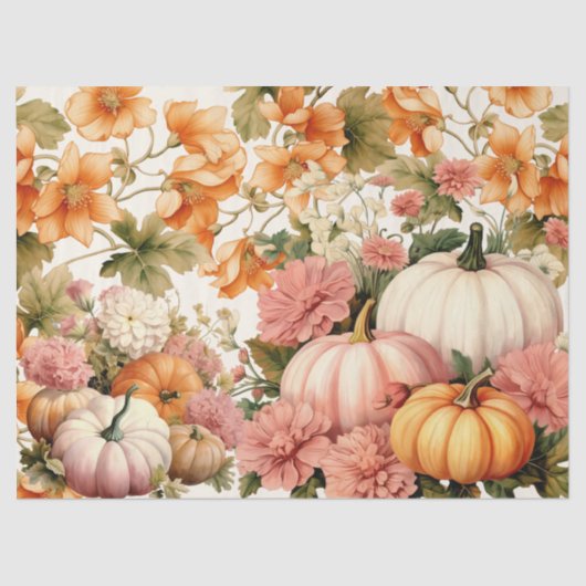 Waterverf Pompoenen & Herfst Foliage Decoupage Tissuepapier (Voorkant)
