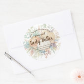 Waterverf pompoenen herfst gebladerte body boter ronde sticker (Envelop)