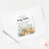 Waterverf pompoenen herfst gebladerte body boter vierkante sticker (Envelop)