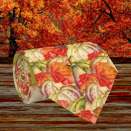 Waterverf pompoenen herfst Herfst Sinaasappel Stropdas