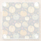 Waterverf pompoenen: herfst naadloos patroon. glazen onderzetter (Achterkant)