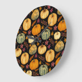 Waterverf pompoenen: herfst naadloos patroon. grote klok (Hoek)