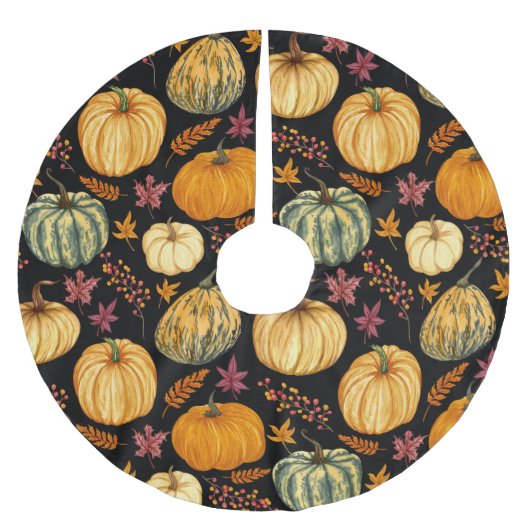 Waterverf pompoenen: herfst naadloos patroon. kerstboom rok (Voorkant)