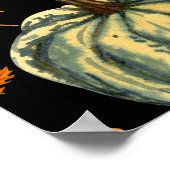 Waterverf pompoenen: herfst naadloos patroon. poster (Hoek)