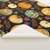 Waterverf pompoenen: herfst naadloos patroon. sherpa deken (3/4)