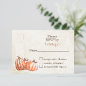 waterverf pompoenen herfst oogst bruiloft RSVP kaa (Staand voorkant)
