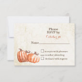 waterverf pompoenen herfst oogst bruiloft RSVP kaa Kaartje (Voorkant)