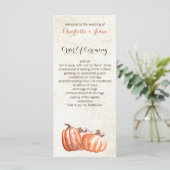 waterverf pompoenen herfst oogsten bruiloft progra programmakaart (Staand voorkant)