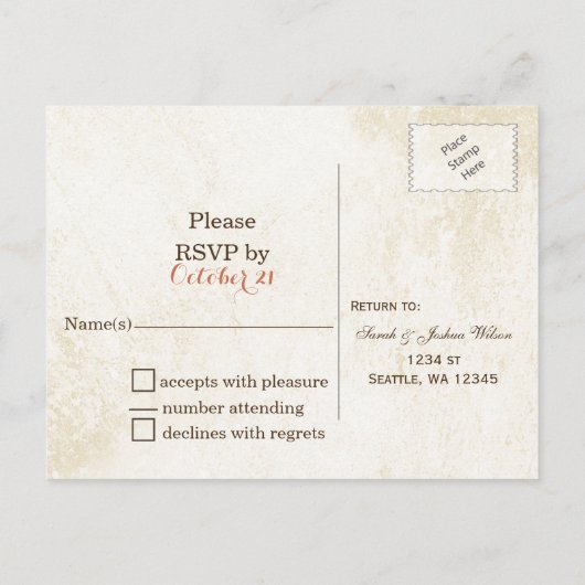 waterverf pompoenen herfst oogsten bruiloft RSVP Uitnodiging Briefkaart (Achterkant)