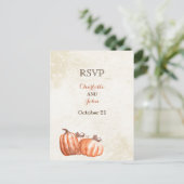 waterverf pompoenen herfst oogsten bruiloft RSVP Uitnodiging Briefkaart (Staand voorkant)